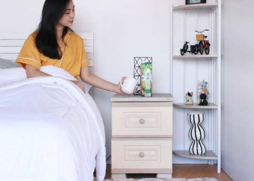 Desain Kamar Tidur Minimalis 2x3 Meja Nakas Multiguna 