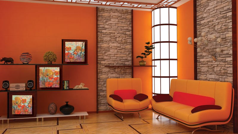 Rumah dengan Warna Oranye