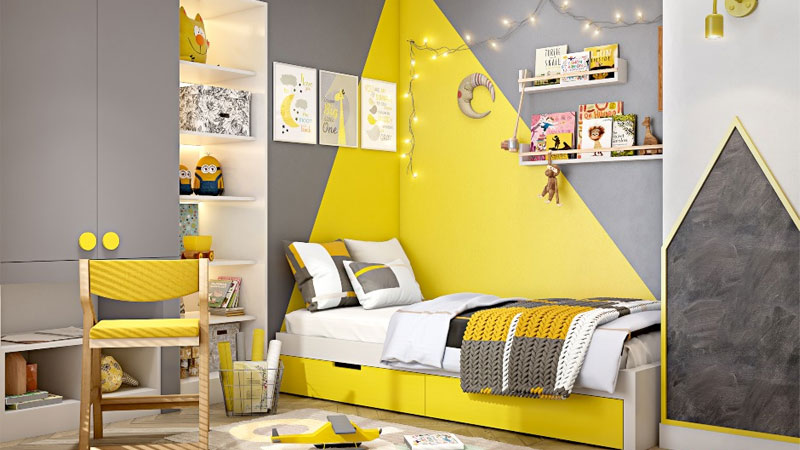 Warna Kamar Tidur Anak Kecil Mainan Pesawat