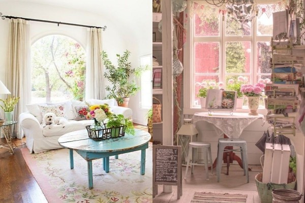 Desain Ruang Keluarga Shabby Chic