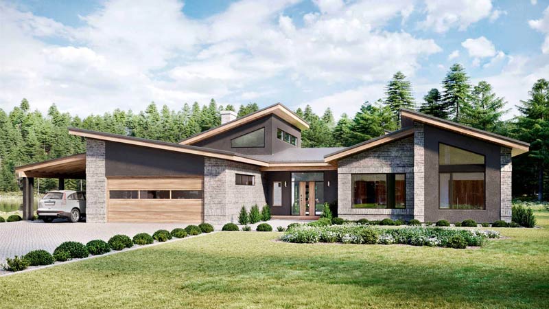 Model Atap Rumah Bagian Depan ada Taman