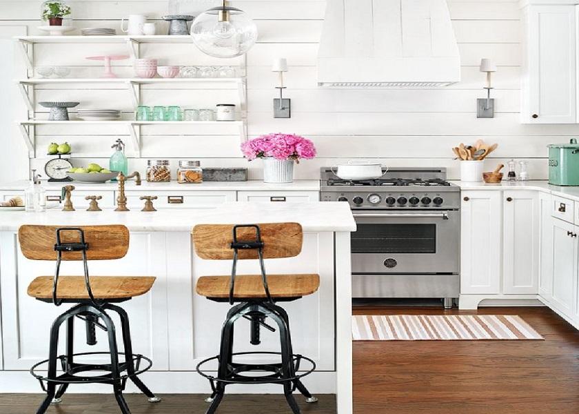 Dapur Sederhana di Kampung Gaya Cottage dan Country