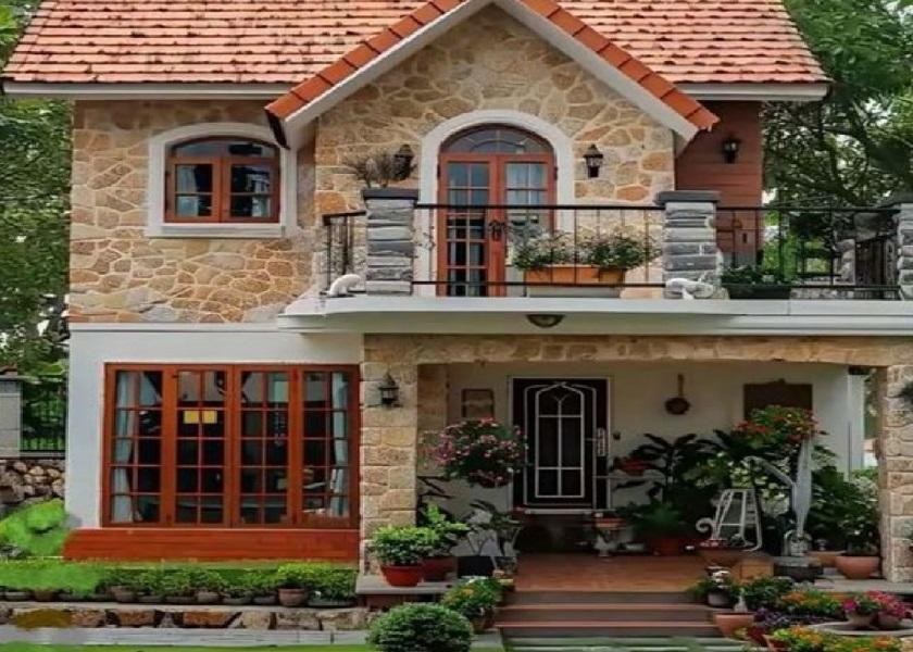 Teras Cor Dak Rumah Minimalis Dihiasi Tanaman Gantung