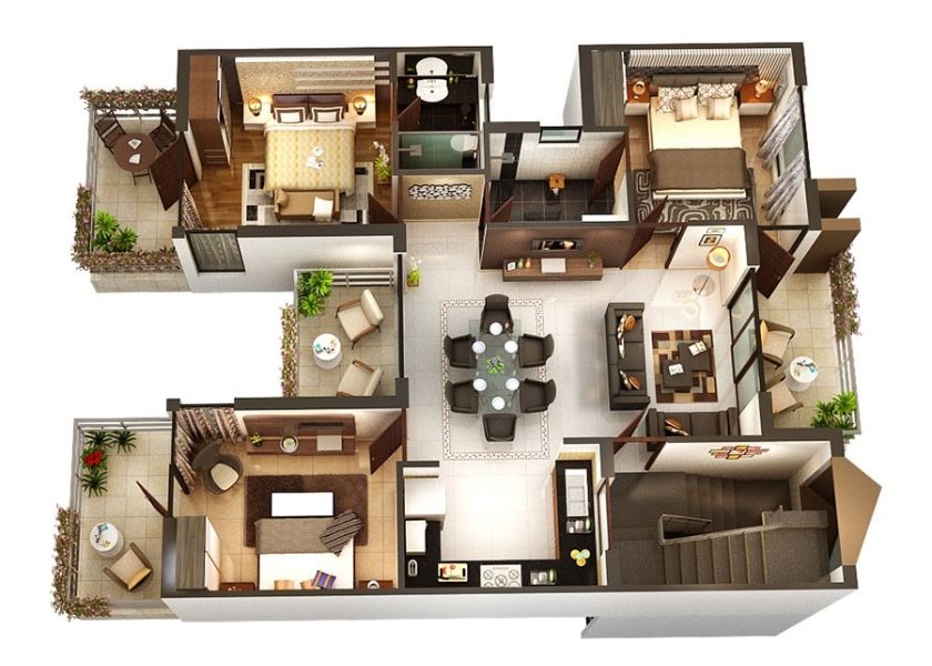 Desain Rumah 3 Kamar Minimalis Ruang Tengah Open Space