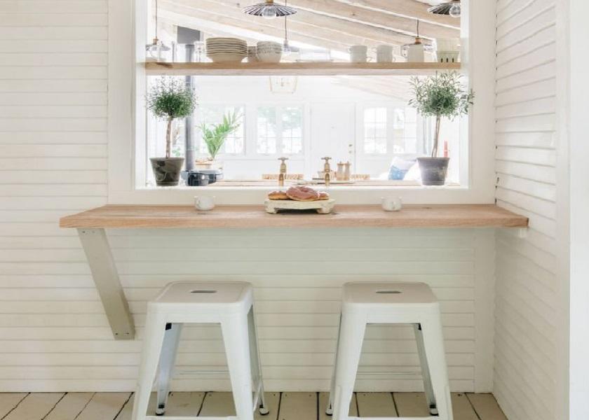 Dapur Meja Bar Dekat Jendela