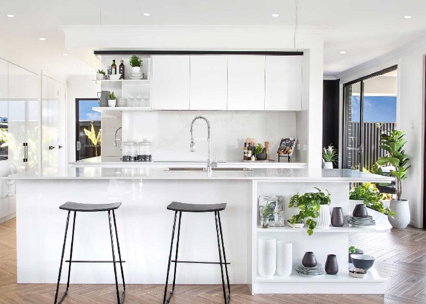 Dapur Minimalis Sederhana dengan Kemewahan Material