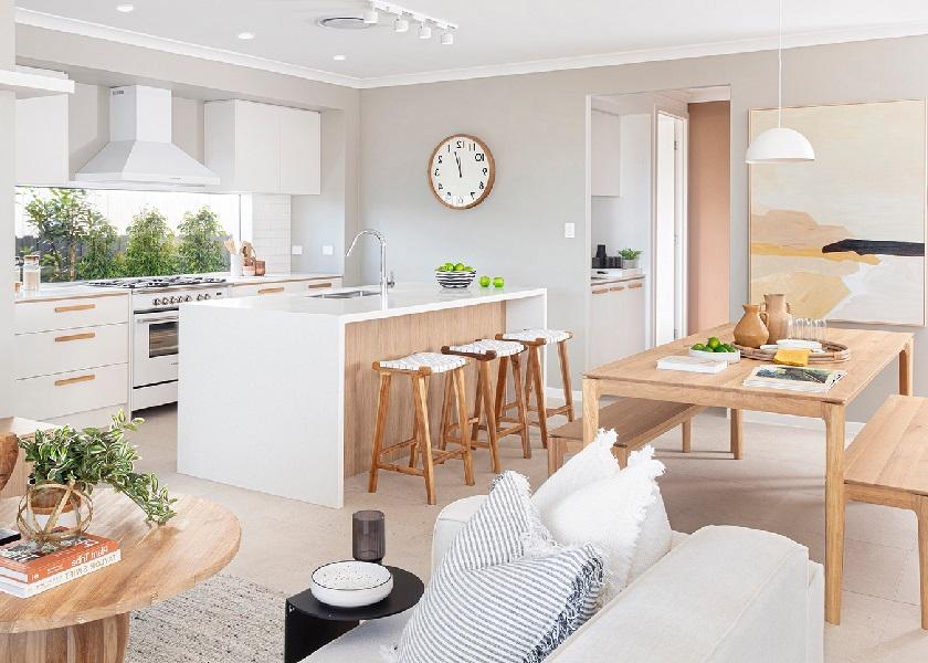 Dapur Minimalis Sederhana dengan Warna Kayu