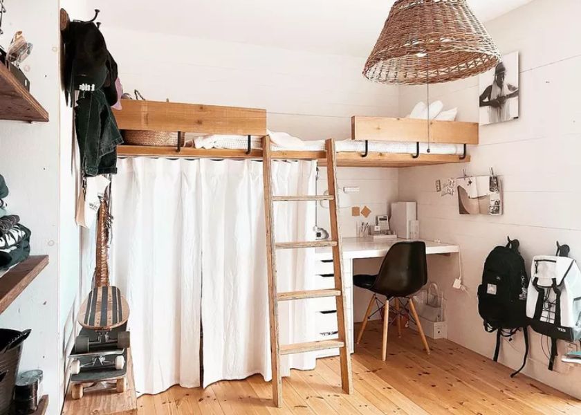 Dekorasi Kamar Minimalis Mezzanine Multifungsi