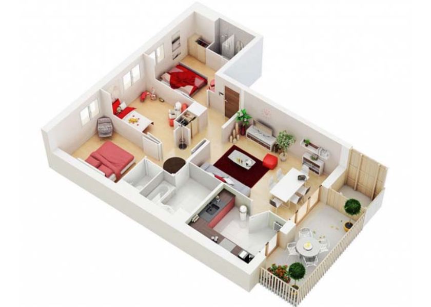 Desain Rumah Minimalis 3 Kamar Gaya Apartemen