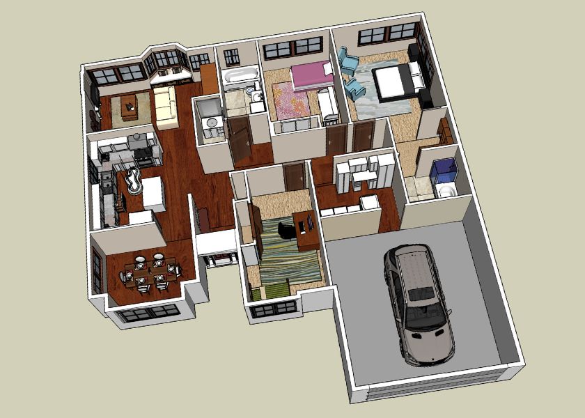 Desain Rumah Minimalis 3 Kamar dengan Garasi