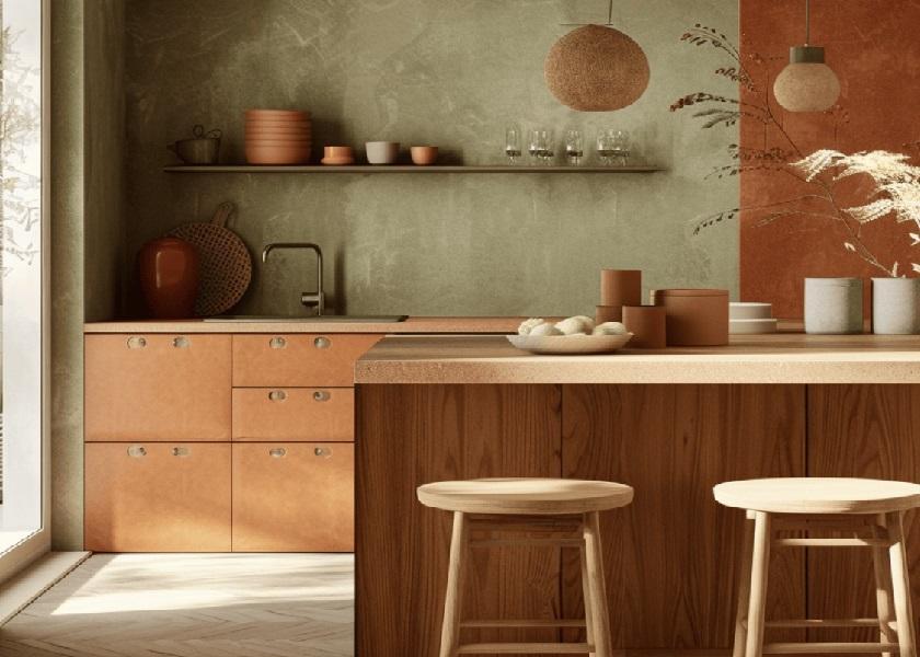 Gambar Dapur Minimalis dengan Warna yang Membumi