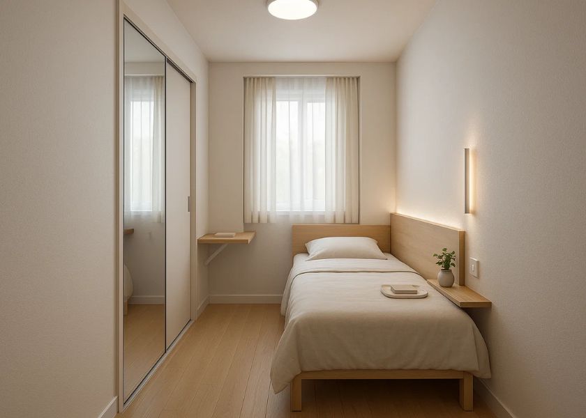 Desain Kamar Tidur Minimalis 2x3 untuk 1 Orang