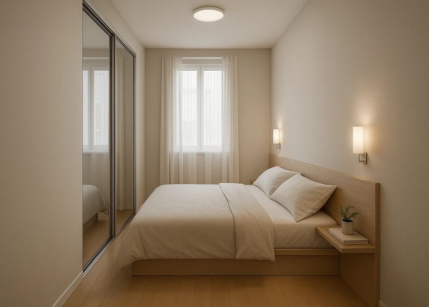 Desain Kamar Tidur Minimalis 2x3 untuk 1 Orang