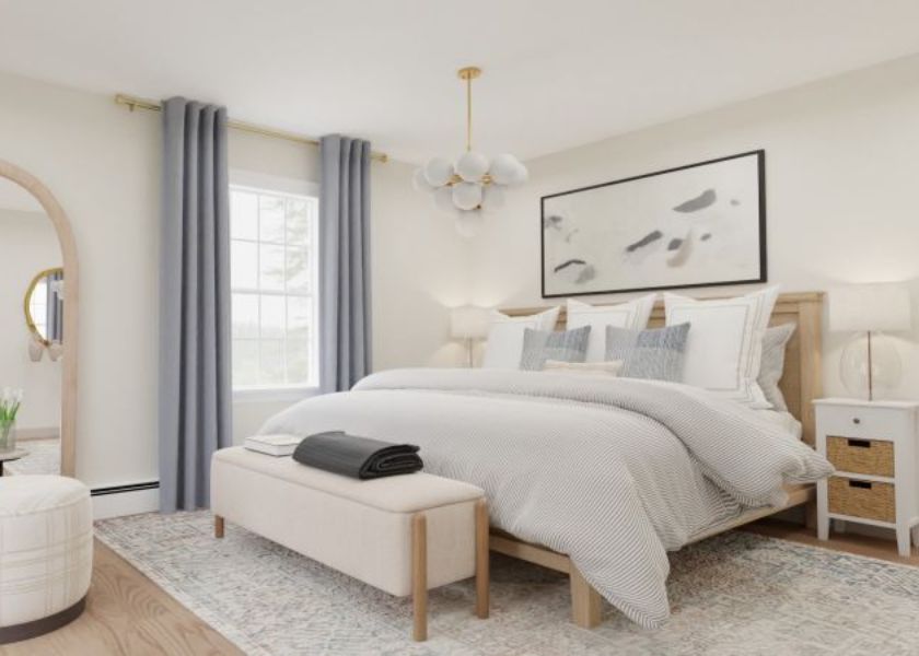 Desain Interir Kamar Tidur dengan Warna Aksen Minimalis