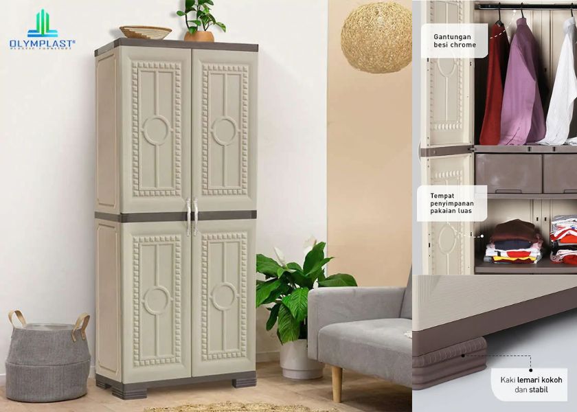 Lemari Plastik 2 Pintu OMC ST1 GRAHA Minimalis Olymplast