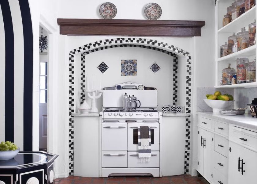 Dapur Cor Bentuk L Ala Mediterania