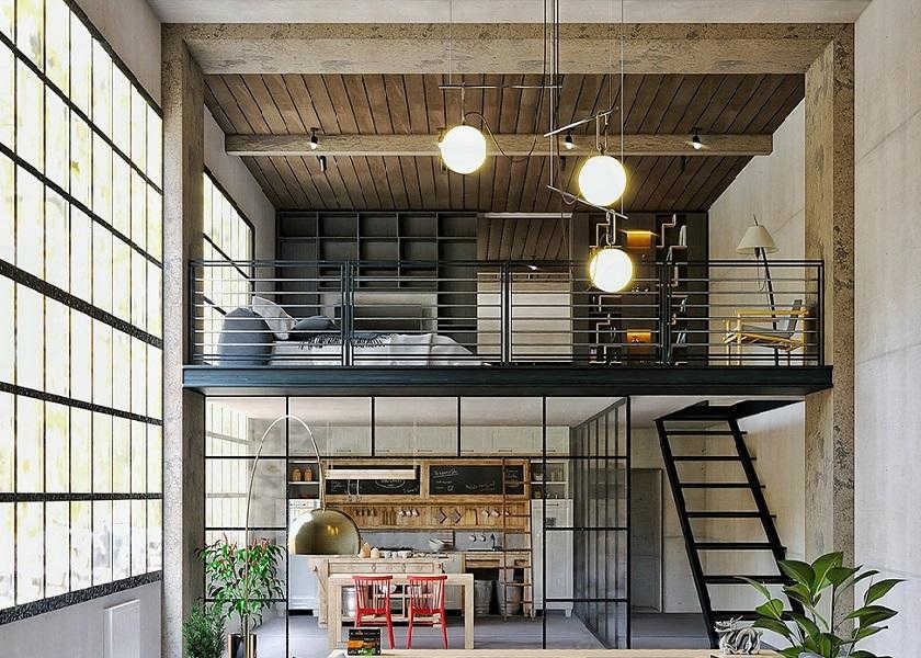 Mezzanine Kamar 3x3 dengan Area Tidur Nyaman