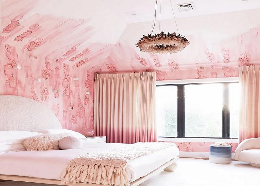 Plafon Kamar Tidur Sederhana dengan Lukis atau Mural