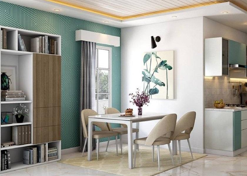 Plafon Ruang Tamu Elegan dengan Kombinasi Warna