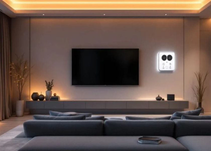 Ruang Keluarga Minimalis dengan Smart Lighting