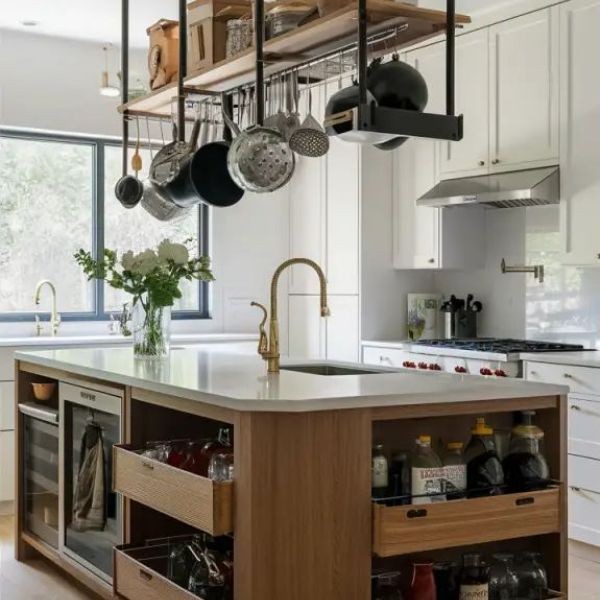 Dapur Sederhana dan Unik dengan Gantungan Alat Masak