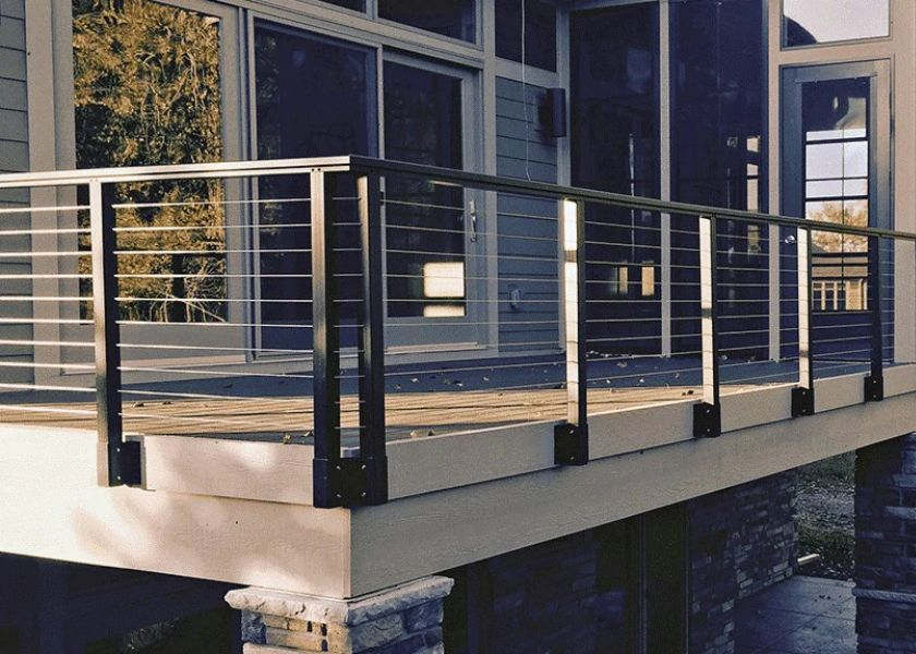 Desain Pagar Balkon Lantai 2 dengan Kabel Baja Modern