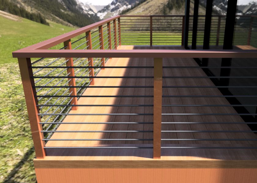 Desain Pagar Balkon Lantai 2 Rangka Kayu
