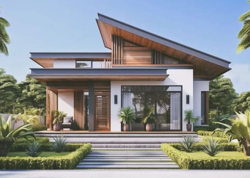 Rumah Kaca Minimalis 2 Lantai dengan Taman Depan