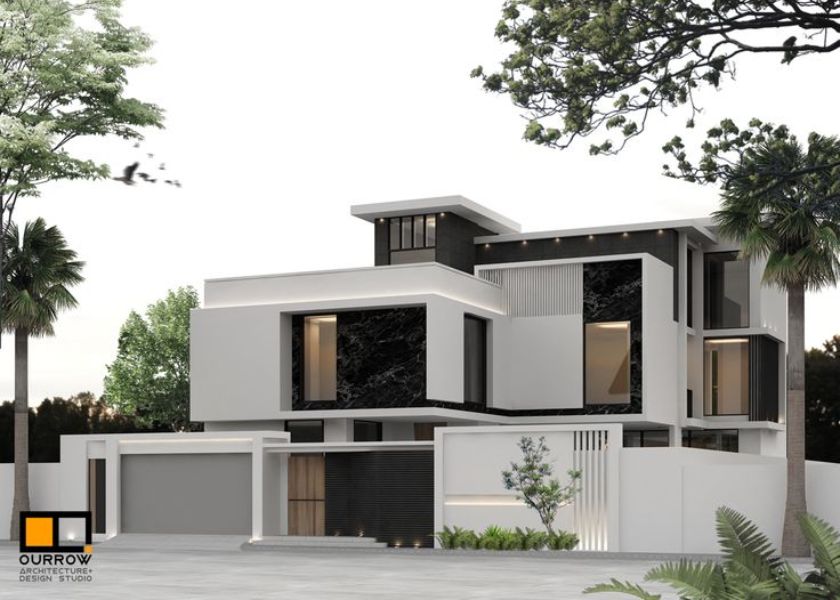 Desain Rumah Minimalis dengan Fasad Garis Geometris