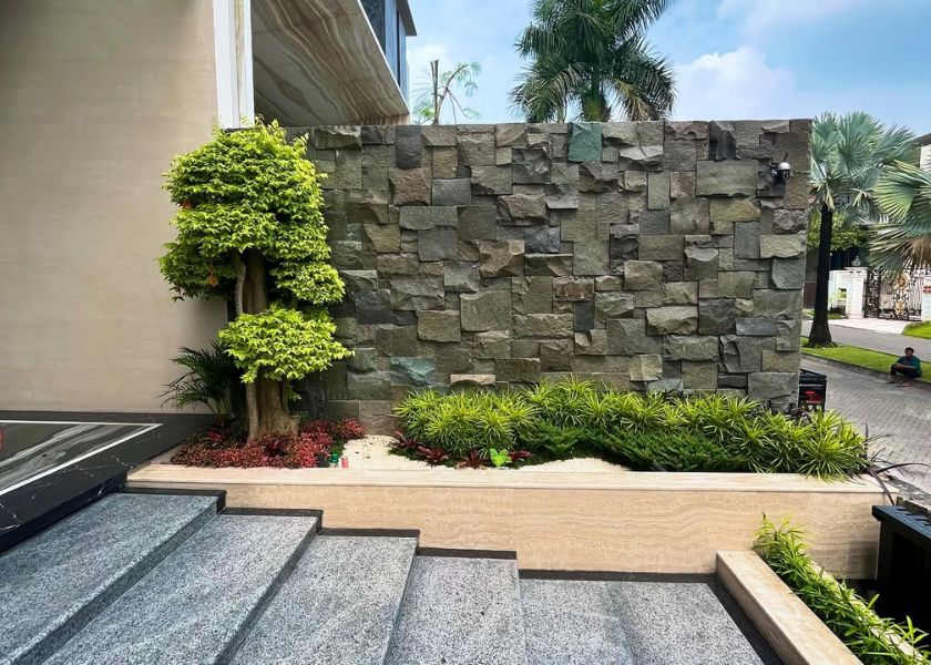 Desain Taman dengan Tanaman Mini Depan Rumah