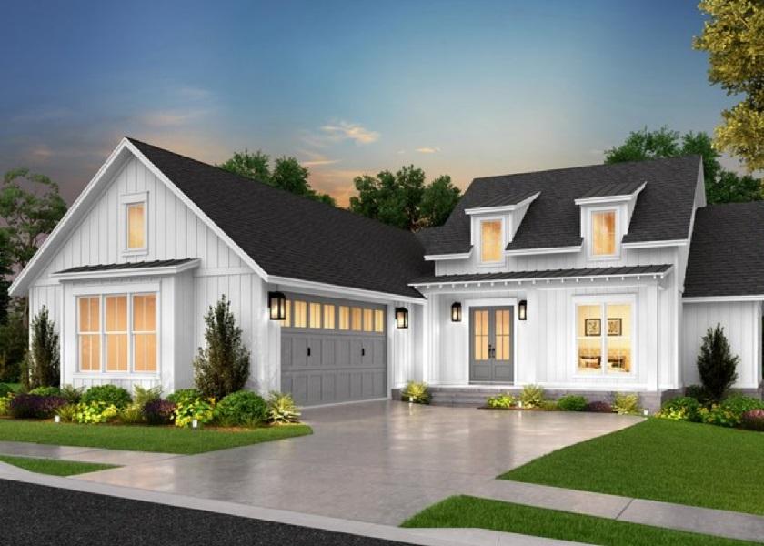 Fasad Rumah Minimalis dengan Ruang Depan untuk Area Hijau
