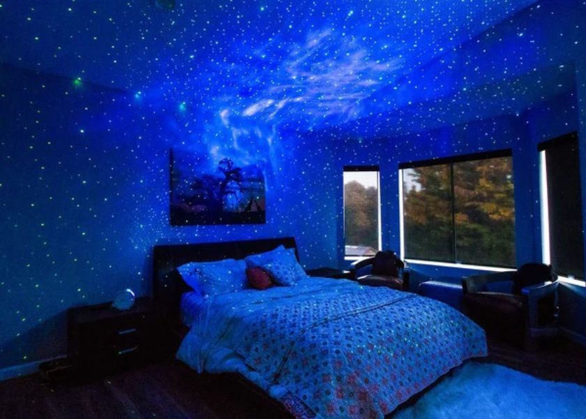 Hiasan Kamar Estetik dengan Lampu Proyektor Galaxy