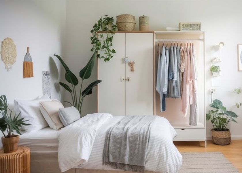 Kamar Aesthetic Perempuan dengan Tanaman