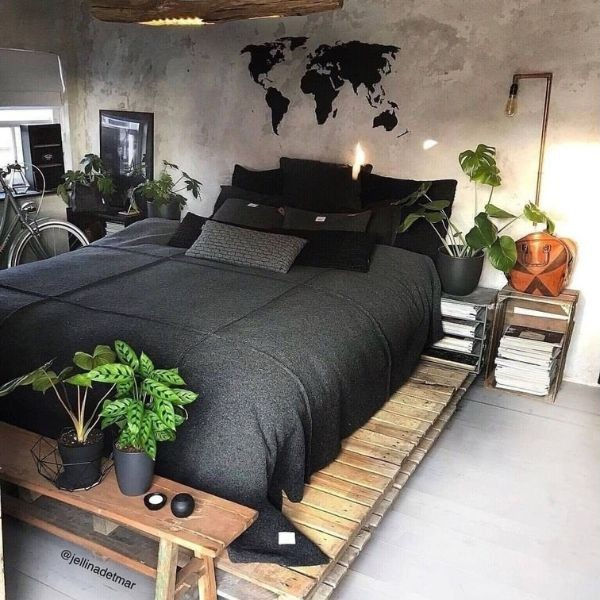 Kamar Estetik Cowo dengan Peta Dunia atau Cityscape