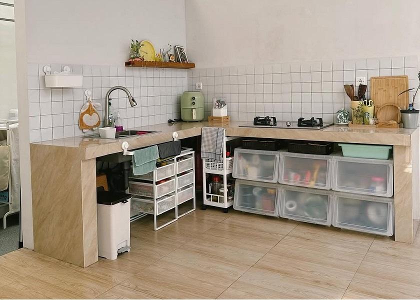 Manfaatkan Wadah Transparan di Desain Dapur Minimalis 3x2