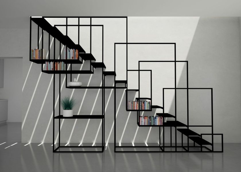 Railing Tangga Minimalis Geometris Abstrak