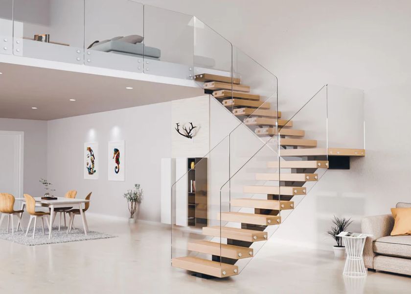 Railing Tangga Minimalis Kaca Transparan