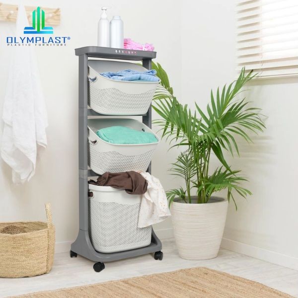Rak OFT Olymplast Abu Abu untuk Kamar Mandi Rapi