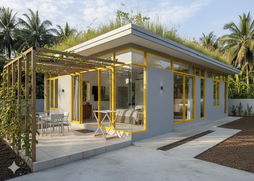 Desain Rumah Sederhana Open Plan di Kampung
