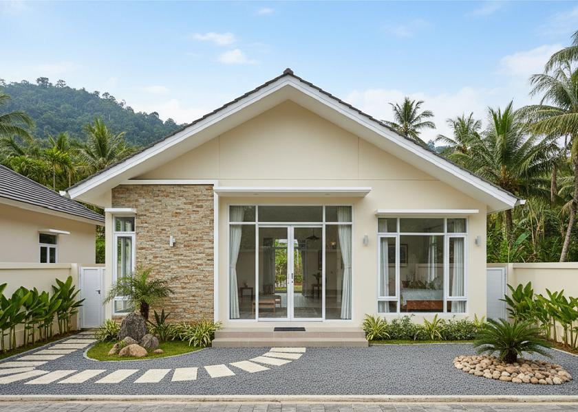 Desain Rumah Sederhana di Kampung Kontemporer Atap Limasan