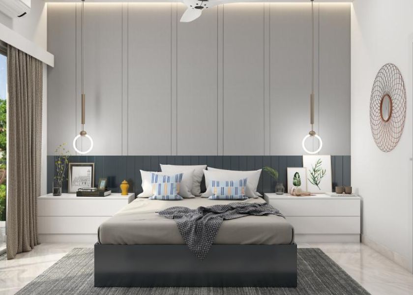 Warna Cat Abu-Abu Lembut (Soft Gray) di Kamar Tidur Elegan