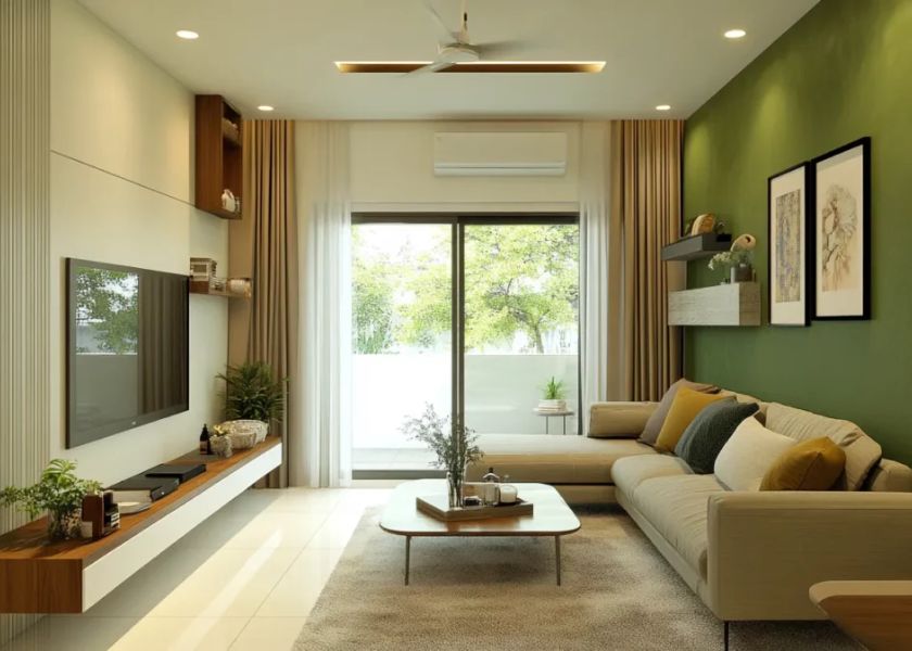Warna Cat Tembok Krem dan Hijau Olive