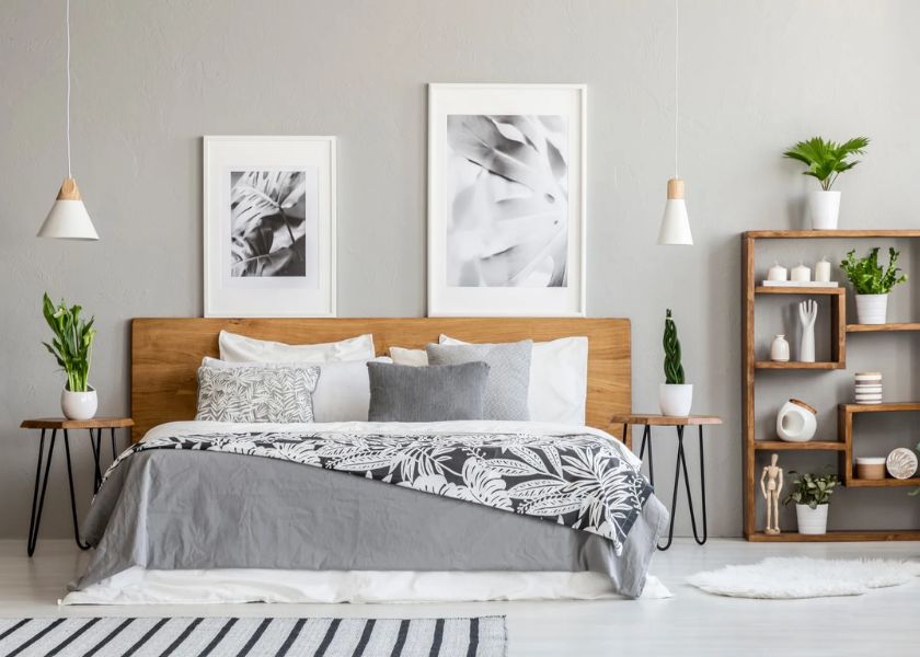 Warna Kamar Estetik Monokrom Putih + Abu-Abu