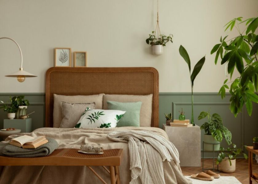 Warna Kamar Estetik Olive Green + Beige