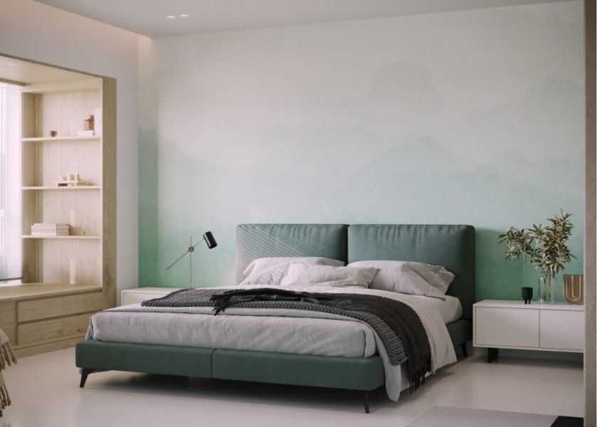 Warna Kamar Sage Green & Putih Estetik